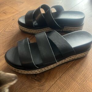MIA Black Espadrille Platform Sandals